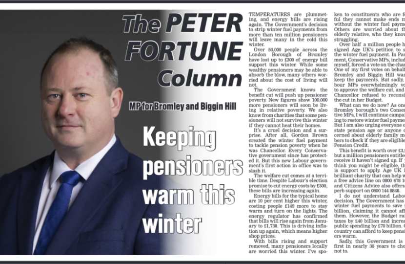 Peter Fortune MP's latest column