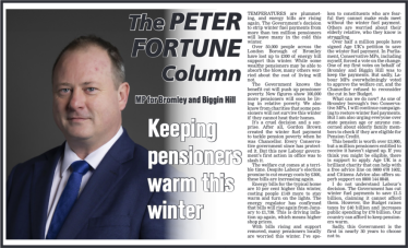 Peter Fortune MP's latest column